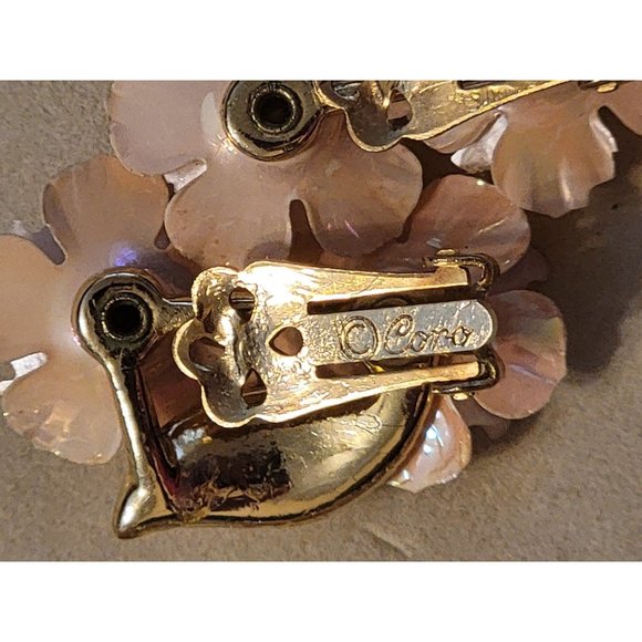 Vintage Coro pink spring flowers necklace and earrings // 1950s ***read*** - Picture 10 of 11